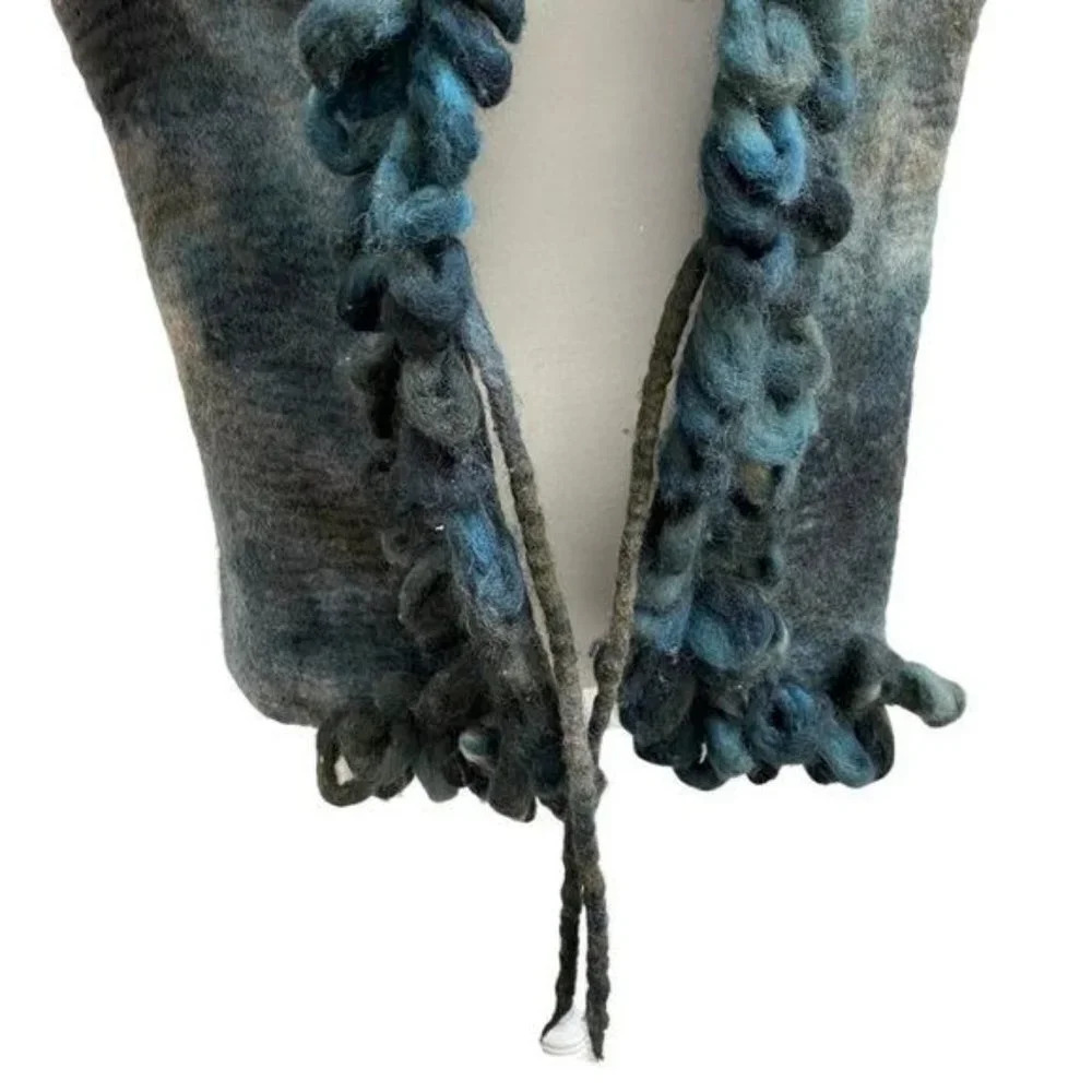 Handcrafted Felted Wool Grey Cotton Wool Vest - Picture 5 of 9